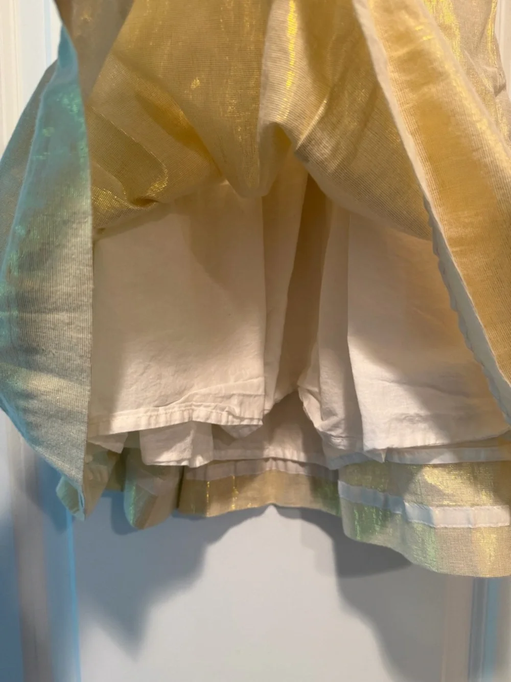 Tea Collection Gold Shimmer Pleated Kids Dress - 3t